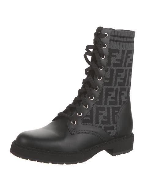 fendi black combat boots|Fendi karligraphy boots.